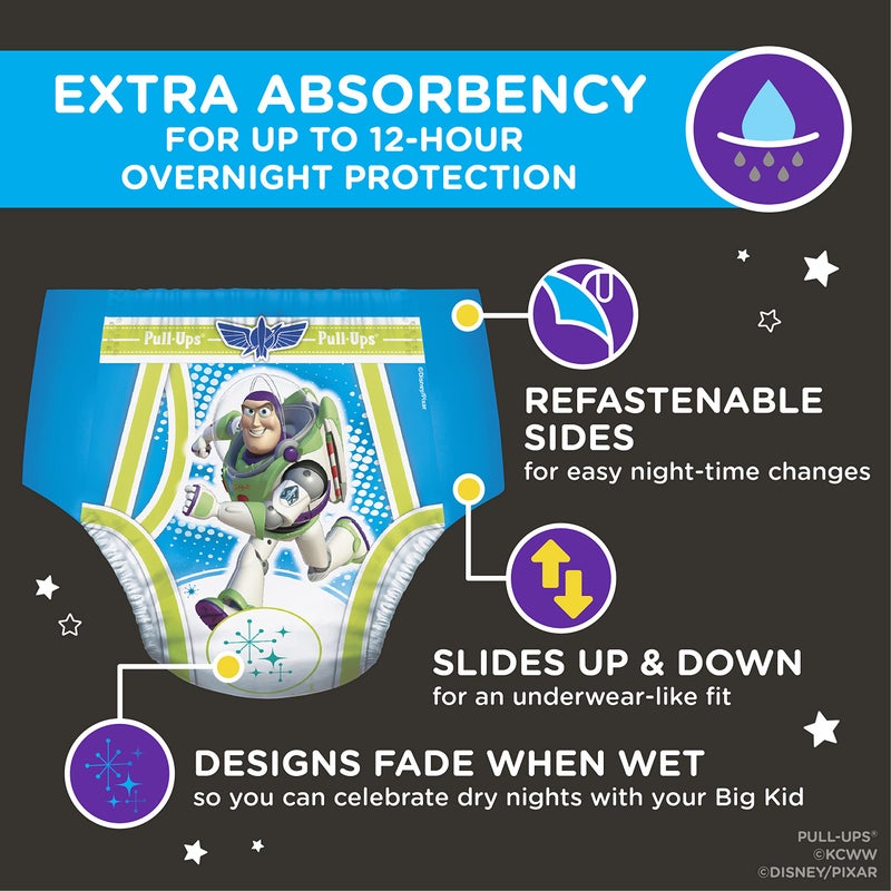 Pull-Ups Boys' Nighttime Potty Training Pants Training Underwear, 2T-3T, 21 Ct - Image 4