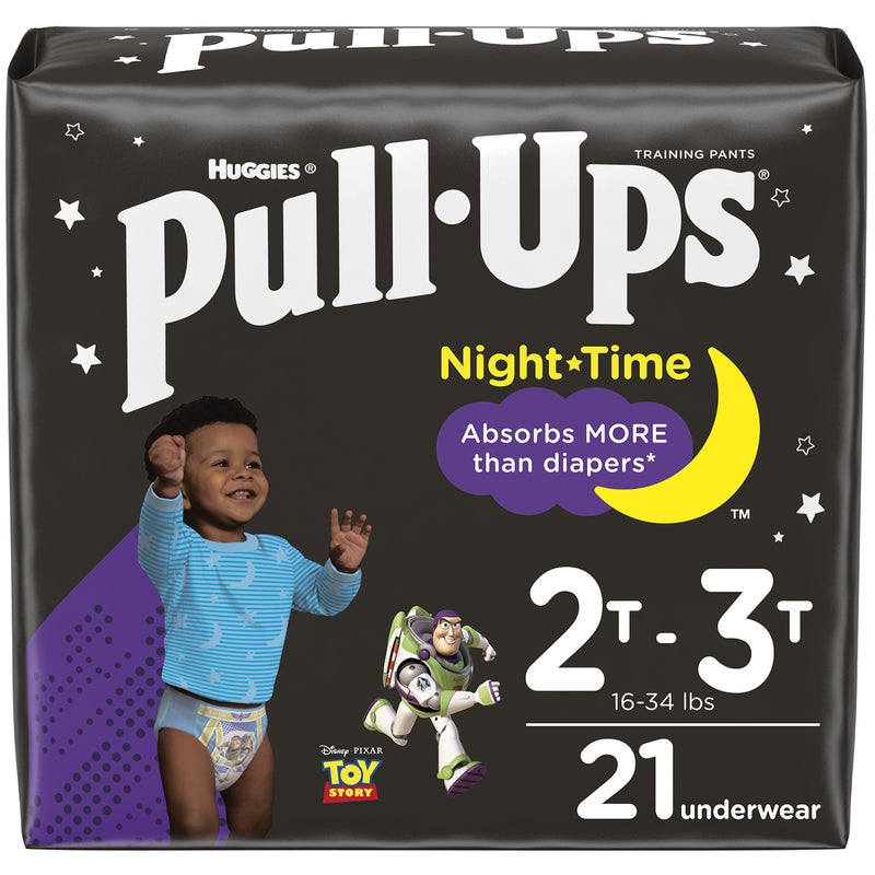 Pull-Ups Boys' Nighttime Potty Training Pants Training Underwear, 2T-3T, 21 Ct - Image 1