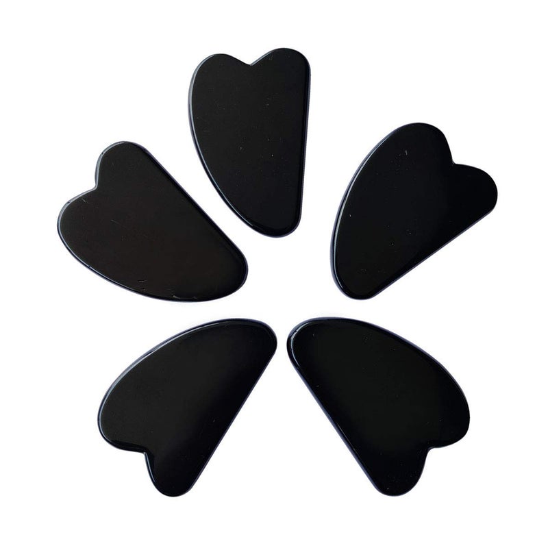 TechPro Gua Sha Facial Tool, Natural Jade Stone Guasha Board For SPA Acupuncture Therapy Trigger Point Treatment, Gua Sha Scraping Massager Tool, Face Roller And Manual Massage Stone For Skin Care - Image 3