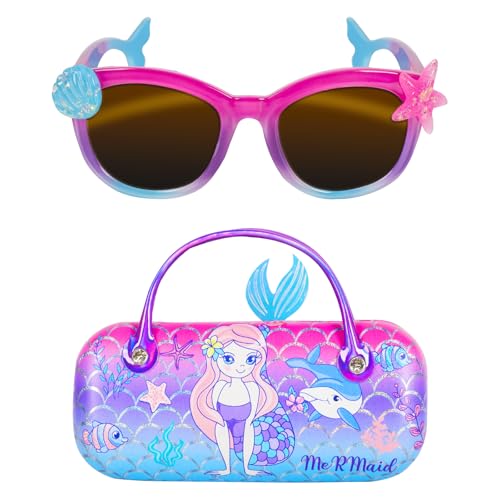 PinkSheep Sunglasses for Girls, Baby Kids Polarized Sunglass with Case, Mermaid Glasses UV400 Protection Plastic Frame - Image 1