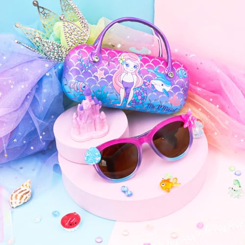 PinkSheep Sunglasses for Girls, Baby Kids Polarized Sunglass with Case, Mermaid Glasses UV400 Protection Plastic Frame - Image 2