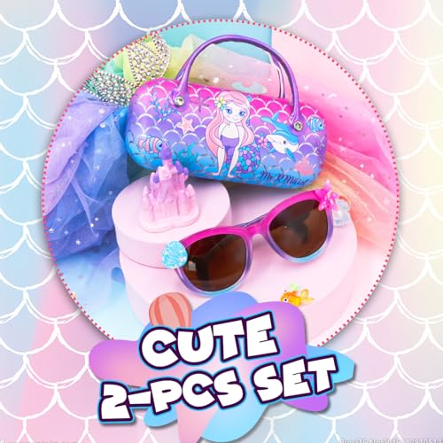 PinkSheep Sunglasses for Girls, Baby Kids Polarized Sunglass with Case, Mermaid Glasses UV400 Protection Plastic Frame - Image 5