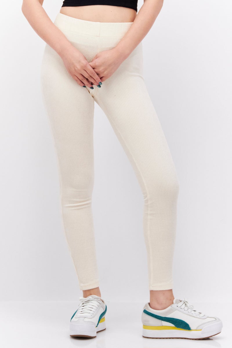 Etam Women Regular Fit Solid Pant, Beige - Image 1