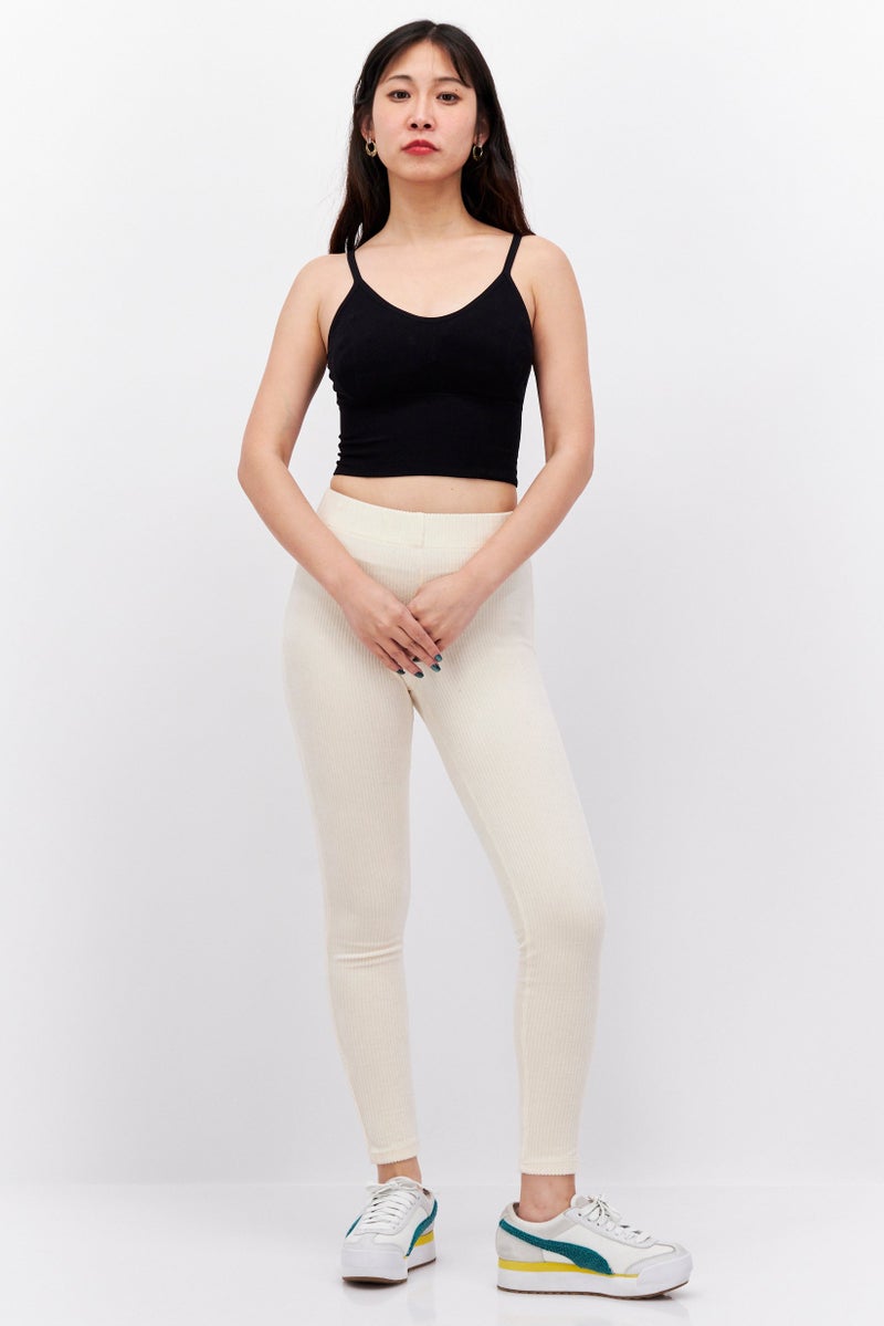 Etam Women Regular Fit Solid Pant, Beige - Image 4