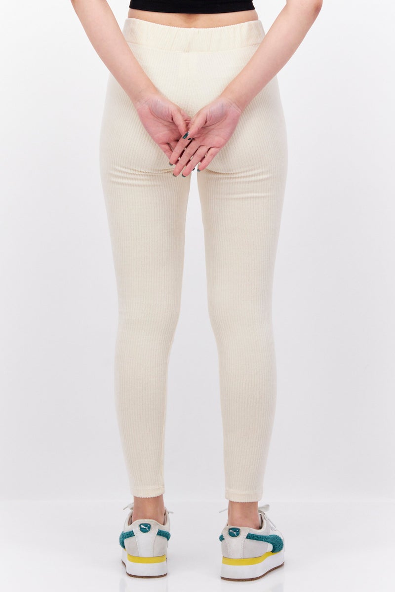 Etam Women Regular Fit Solid Pant, Beige - Image 3