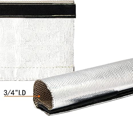 Ummickl Aluminized Sleeving Heat Shield Fuel Line Wire Sleeve for Ultimate Heat Protection - 3/4" I.D. x 10FT with 10PCS Stainless Steel(304) Cable Ties - Silver - Image 5