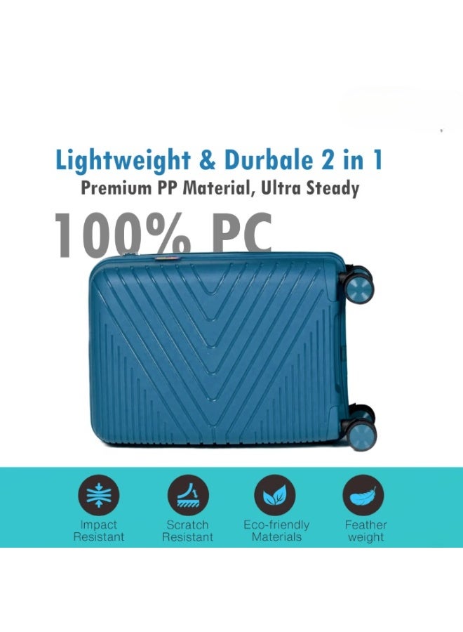 travel Line Blue 3-Piece Luggage Set – Lightweight Hard Shell Suitcase with Spinner Wheels & Telescopic Handle – Durable Travel Trolley Bags - Image 2