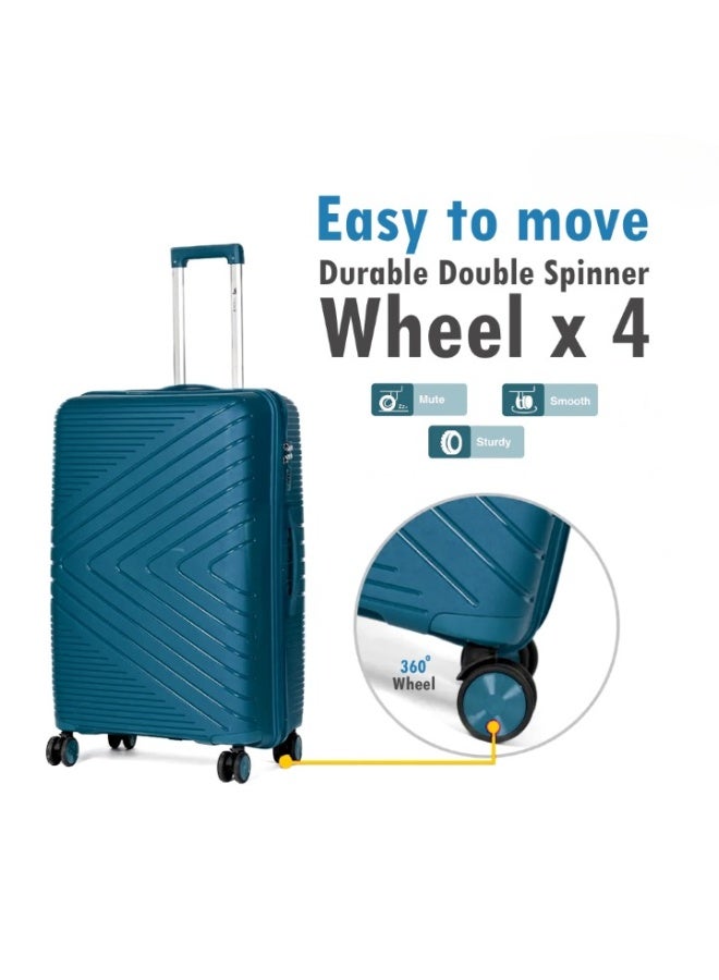 travel Line Blue 3-Piece Luggage Set – Lightweight Hard Shell Suitcase with Spinner Wheels & Telescopic Handle – Durable Travel Trolley Bags - Image 5
