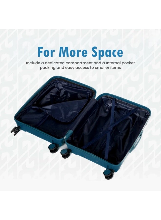 travel Line Blue 3-Piece Luggage Set – Lightweight Hard Shell Suitcase with Spinner Wheels & Telescopic Handle – Durable Travel Trolley Bags - Image 4