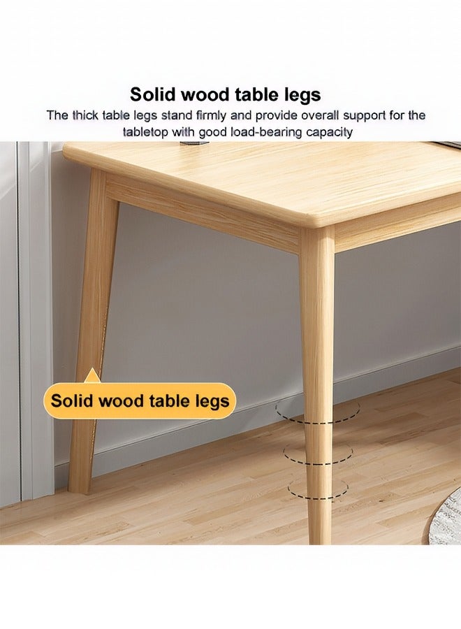 تايمي مكتب كمبيوتر, مكتب عمل, طاولة دراسة, طاولة طعام حديثة بأرجل خشبية صلبة، مكتب منزلي للدراسة والكتابة مقاس: 80x60x75 سم - Image 4
