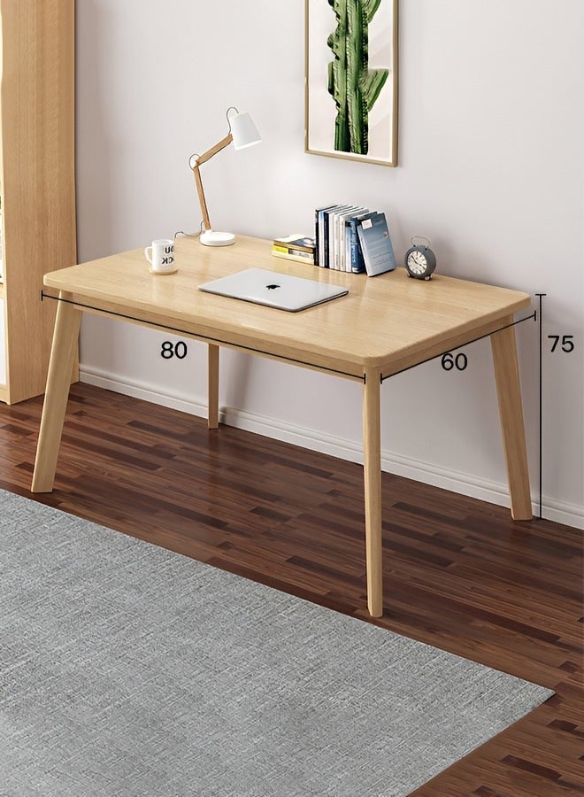 تايمي مكتب كمبيوتر, مكتب عمل, طاولة دراسة, طاولة طعام حديثة بأرجل خشبية صلبة، مكتب منزلي للدراسة والكتابة مقاس: 80x60x75 سم - Image 2