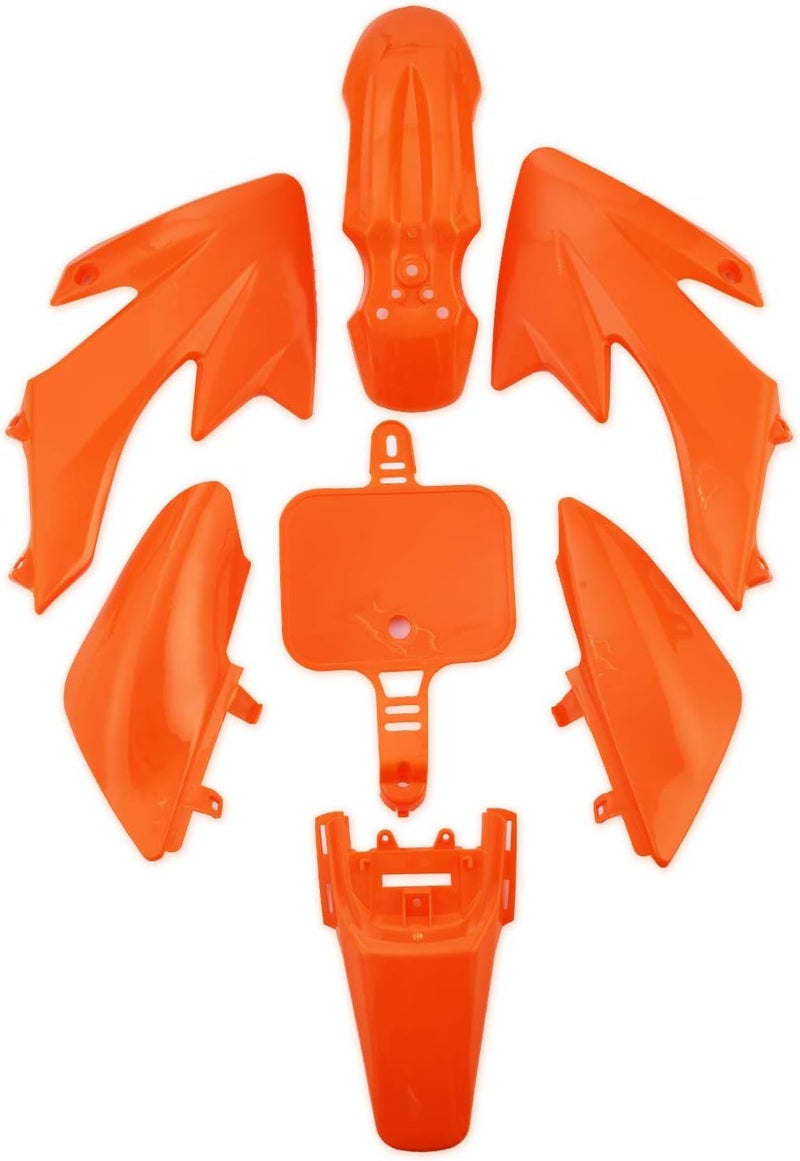 necaces Plastic Fender Fairing Kit Set,Plastic Body Fender Kit for XR50 CRF50 Chinese Mini Dirt Bikes(Orange) - Image 1