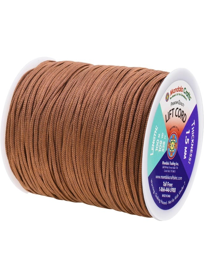 Mandala Crafts 15mm Oak Blind Strings Lift Shade Cord  109 Yards Braided Nylon Cord for Roman Shades Curtain String and Blinds Repair or Replacement - Image 2