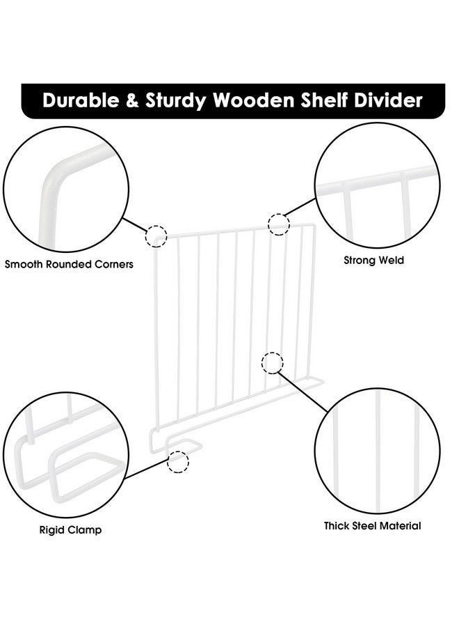 SSAWcasa Shelf Dividers, 8 Pack Shelf Dividers for Closet Organization, Metal Closet Shelf Organizer for Wood Shelves Separator for Purse Handbag Sweater Clothes Book Storage Bedroom Wardrobe Kitchen Cabinet  - Image 2