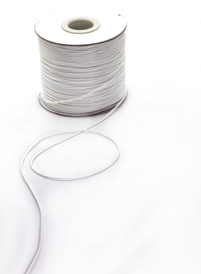 High-Quality Leather Cord - 200 Yards, Available in 0.8mm- White - Image 1