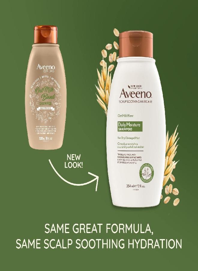 Aveeno Aveeno Farm-Fresh Oat Milk Sulfate-Free Shampoo with Colloidal Oatmeal & Almond Milk, Moisturizing Shampoo for All Hair Types, Safe for Color-Treated Hair, Paraben & Dye-Free, 12 Fl Oz  - Image 2