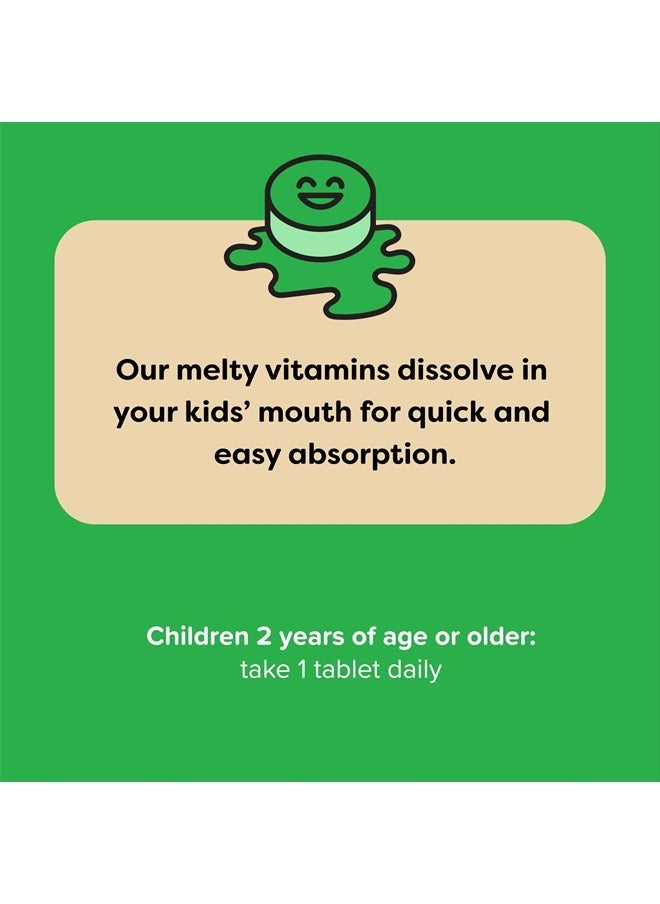 Renzo's - Dynamite Vitamin D3 - Dissolving Kids Vitamin D3-60 Sugar-Free Melty Tabs, Lil' Green Apple Flavored - Image 1