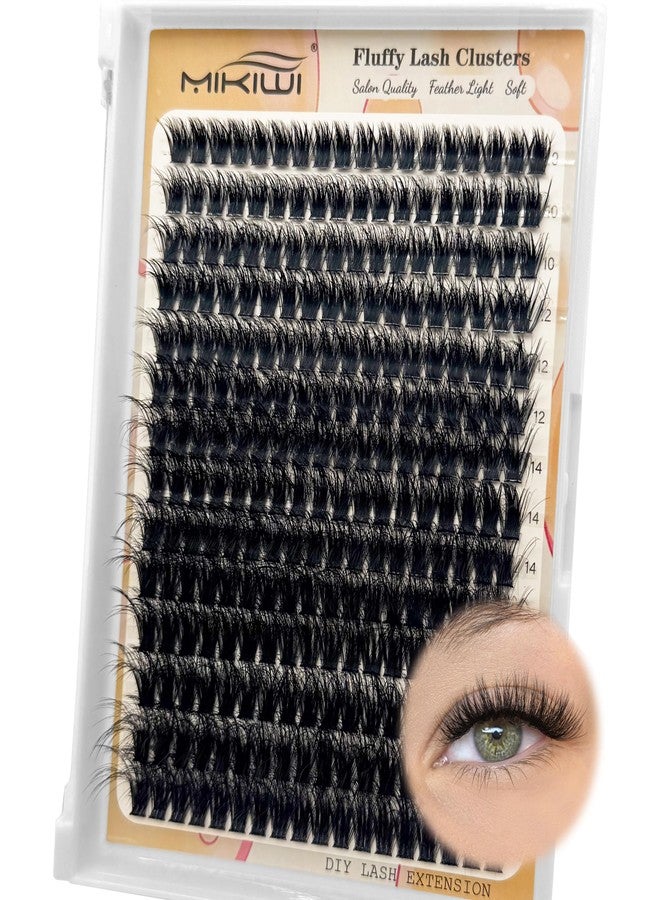 MIKIWI Lash Clusters 280pcs D Curly Individual Lashes, Wispy 3D Cluster Eyelash Extensions, Fluffy Thick Volume Eyelash Clusters for DIY Lash Extension - Image 1