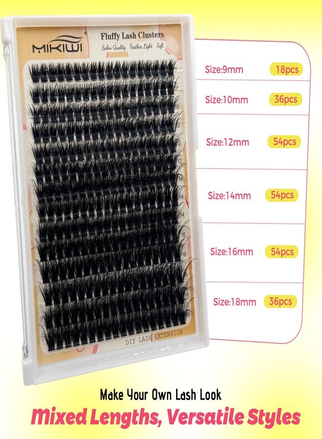 MIKIWI Lash Clusters 280pcs D Curly Individual Lashes, Wispy 3D Cluster Eyelash Extensions, Fluffy Thick Volume Eyelash Clusters for DIY Lash Extension - Image 5