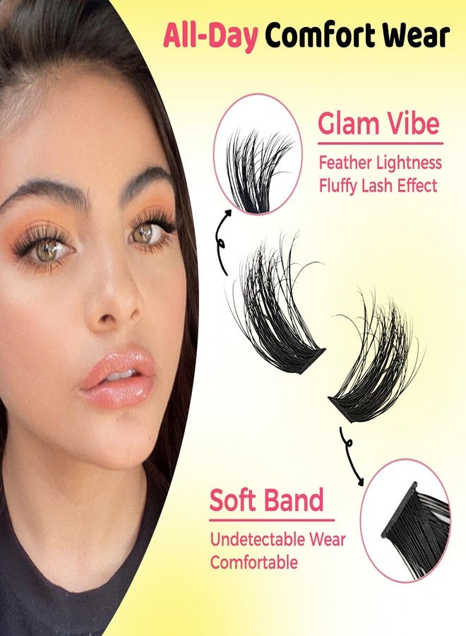 MIKIWI Lash Clusters 280pcs D Curly Individual Lashes, Wispy 3D Cluster Eyelash Extensions, Fluffy Thick Volume Eyelash Clusters for DIY Lash Extension - Image 2