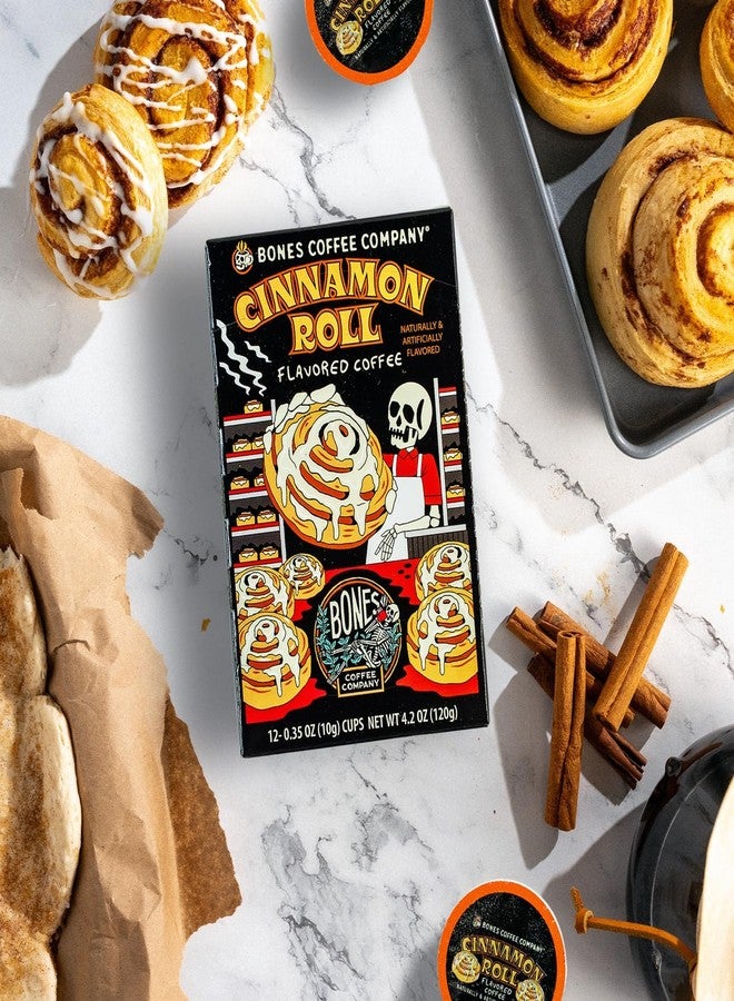 Bones Coffee Company Cinnamon Roll Flavored Coffee Pods, Low Acid Medium Roast Single-Serve Bones Cups, Compatible with 1.0 & 2.0 K-Cups Brewers Coffee Maker, 12 Count - Image 2