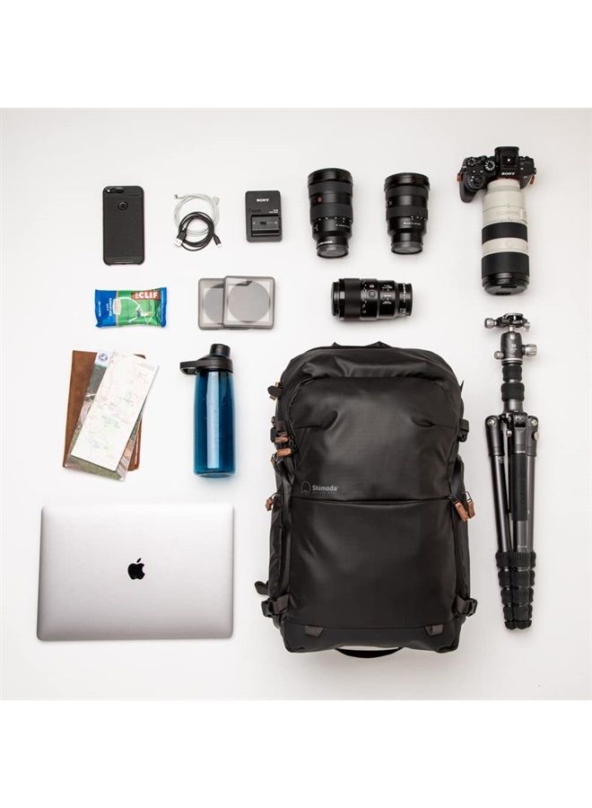 Shimoda حقيبة ظهر كاميرا مقاومة للماء Explore V2 30 - تناسب كاميرات DSLR وكاميرات المرايا وبطاريات وعدسات - وحدة إدخال كاميرا متوسطة الحجم V2 Core مدمجة - سوداء (520-156) - Image 2