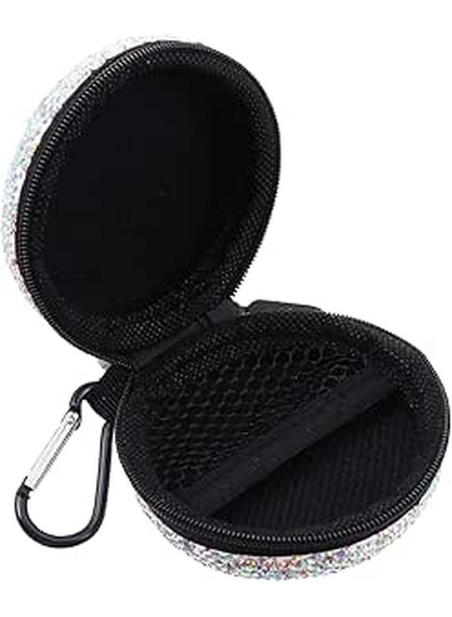 Rhinestone Studded Earbud Case Travel Organizer Compact Cable Storage Bag - Image 1