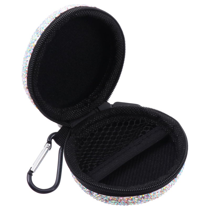 Rhinestone Studded Earbud Case Travel Organizer Compact Cable Storage Bag - Image 2