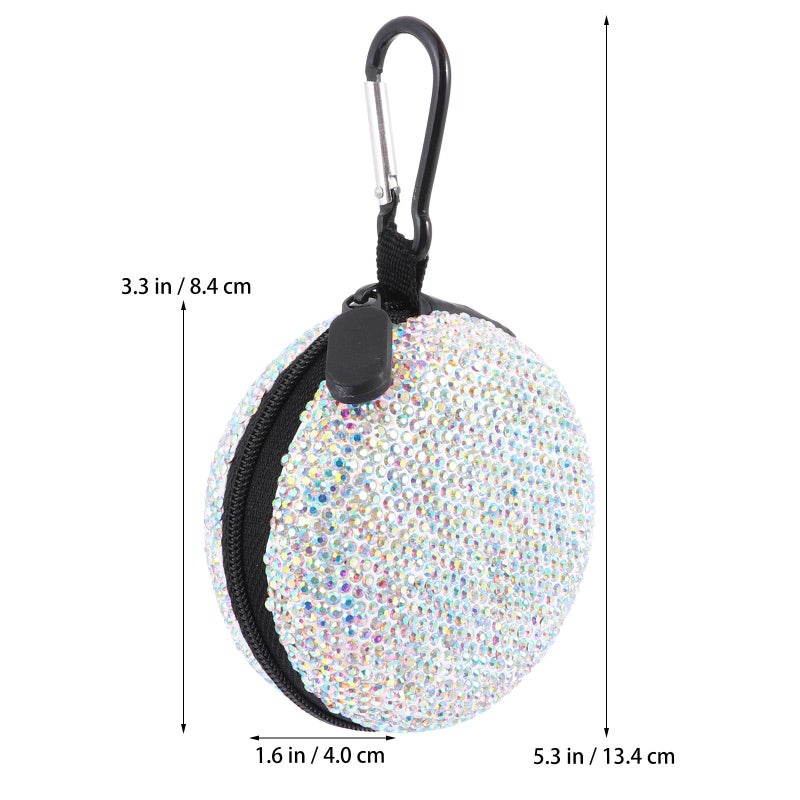 Rhinestone Studded Earbud Case Travel Organizer Compact Cable Storage Bag - Image 3