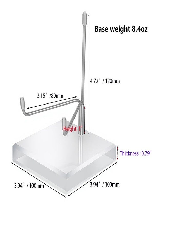 CDFZJC 4 x 4 x 5.5 Inch Large Crystal Holder Acrylic Display Stands with Adjustable Metal Arm Rock Show Solid Riser Clear Block for Showcasing Geodes Mineral Specimens Amethyst Stone Easel Collectibles - Image 4