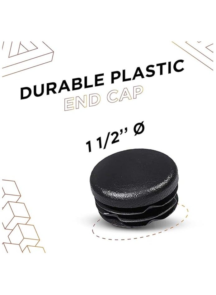 SYOSI 50PCS Plastic Insert End Cap, (1/2 Inch) Round Plastic Plug Circular Plastic Plug Inserts Furniture Leg Round End Caps Protective Round Plastic Caps Round Tube End Cap Inserts for Chairs and Furniture - Image 3