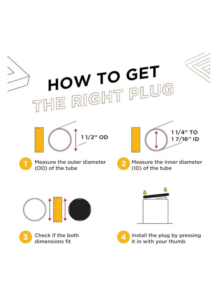 SYOSI 50PCS Plastic Insert End Cap, (1/2 Inch) Round Plastic Plug Circular Plastic Plug Inserts Furniture Leg Round End Caps Protective Round Plastic Caps Round Tube End Cap Inserts for Chairs and Furniture - Image 5