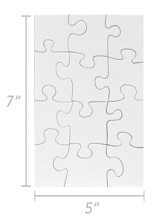 Hygloss 6 Blank Jigsaw Puzzles with Envelopes - 5 x 7 Inch, 12 Pieces Each - Hygloss DYI Party invites, Perfect for Decorating, Kids' Activities, Arts & Crafts or Party Favors - Puzzle to Draw On for Crafts - Image 2
