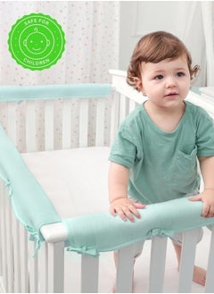 Draxon Padded Baby Crib Rail Cover Protector Surrounding Guardrail Guard Belt, 3 Pieces/Fabric Anti-collision Belt (Purple, 2 short + 1 long)  - Image 1