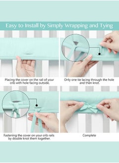 Draxon Padded Baby Crib Rail Cover Protector Surrounding Guardrail Guard Belt, 3 Pieces/Fabric Anti-collision Belt (Purple, 2 short + 1 long)  - Image 2