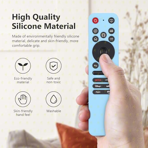 RAYA Silicone Remote Cover Compatible with 2025 LG AI TV QNED 8AA / 8CA Smart TV Remote Case with Lanyard (Blue) - Image 2