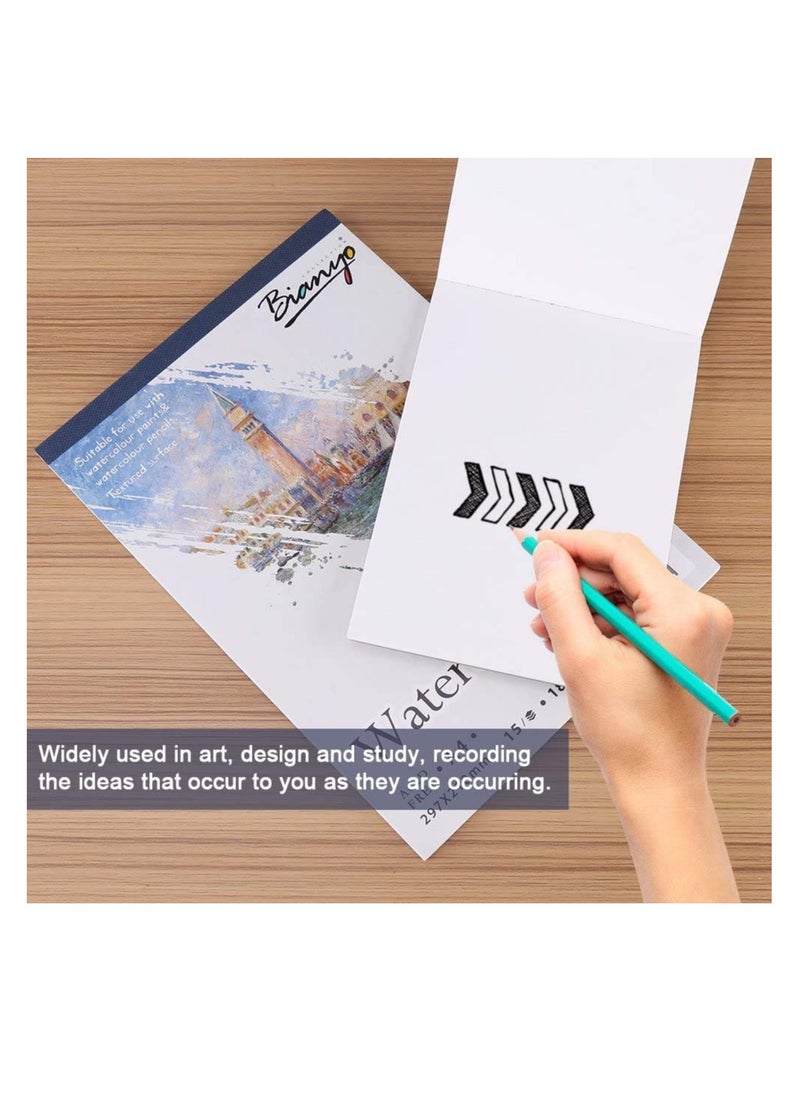 Captaintech A4 A5 Sketch Book,A4 A5 Universal Artist Sketch Paper Pad Artist Sketch Book Watercolor Paper Notepad For Painting Drawing Diary Creative Notebook A4  - Image 2