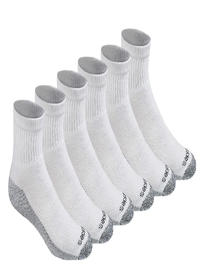 Dickies Dickies Men's Dri-tech Moisture Control Quarter Socks Multipack, White (6 Pairs), Shoe Size: 6-12 - Image 2