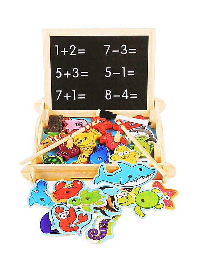 NIBEMINENT Double-Sided Marker-Chalk Fishing Drawing Board - Image 3