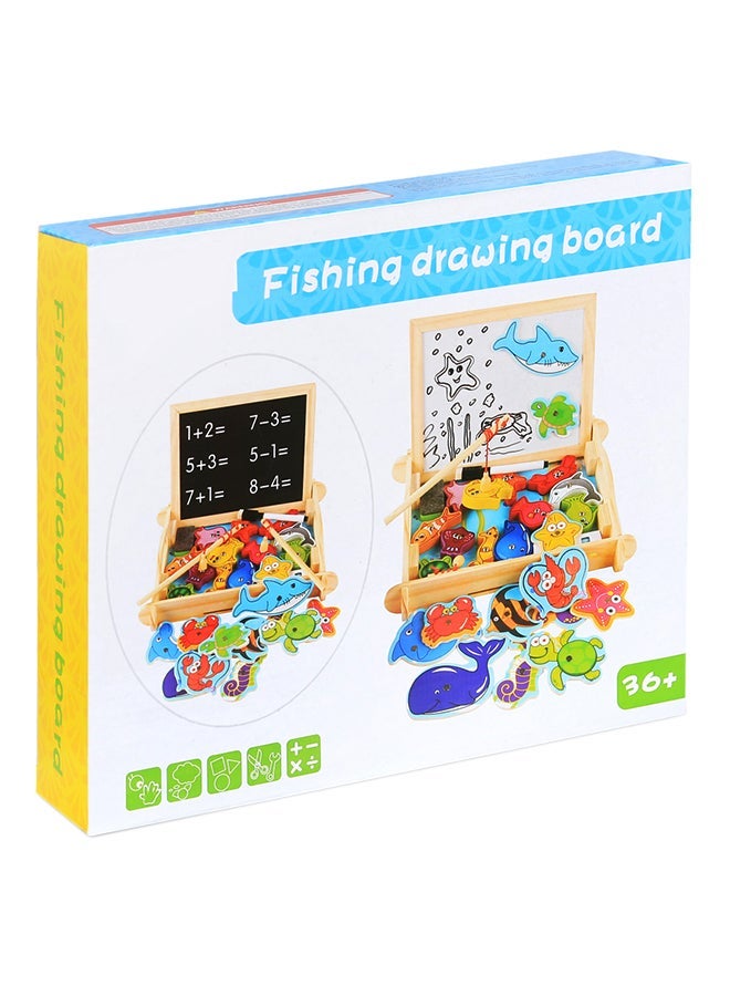 NIBEMINENT Double-Sided Marker-Chalk Fishing Drawing Board - Image 2