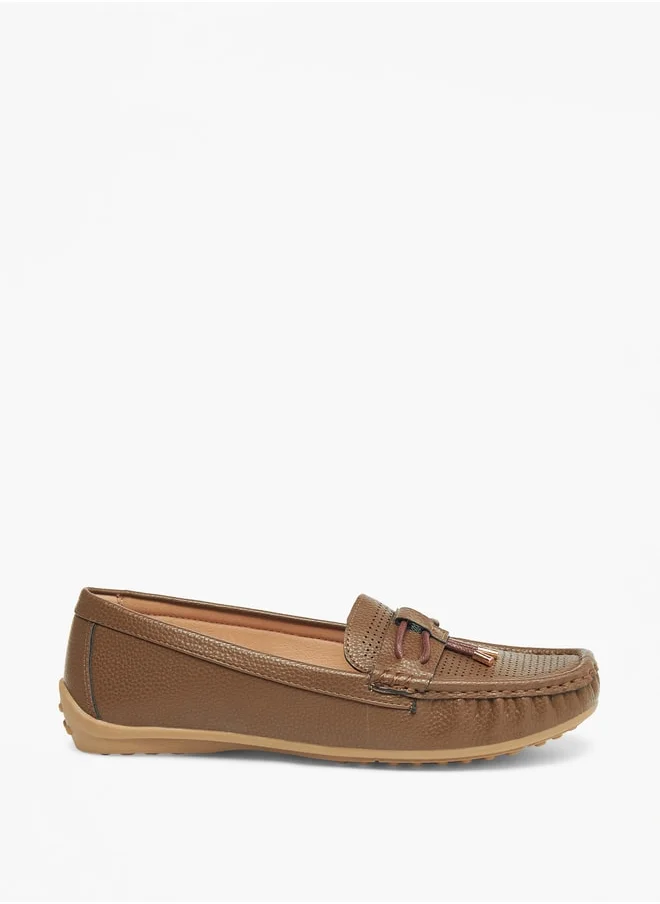Le Confort Textured Slip-On Loafers with Tassel Detail