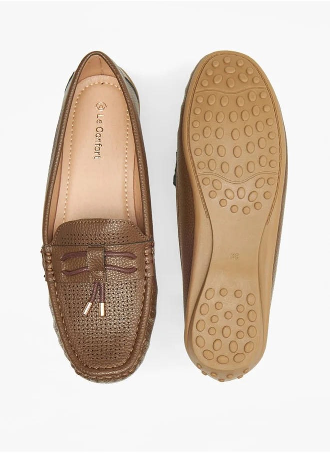 Le Confort Textured Slip-On Loafers with Tassel Detail