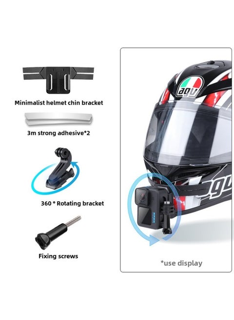 Helmet Bracket Motorcycle Helmet Chin Bracket Mounting ACTION/mountain Dog/Gopro11/9 Camera Accessories-Color:Simple Chin +360 Rotating J Seat