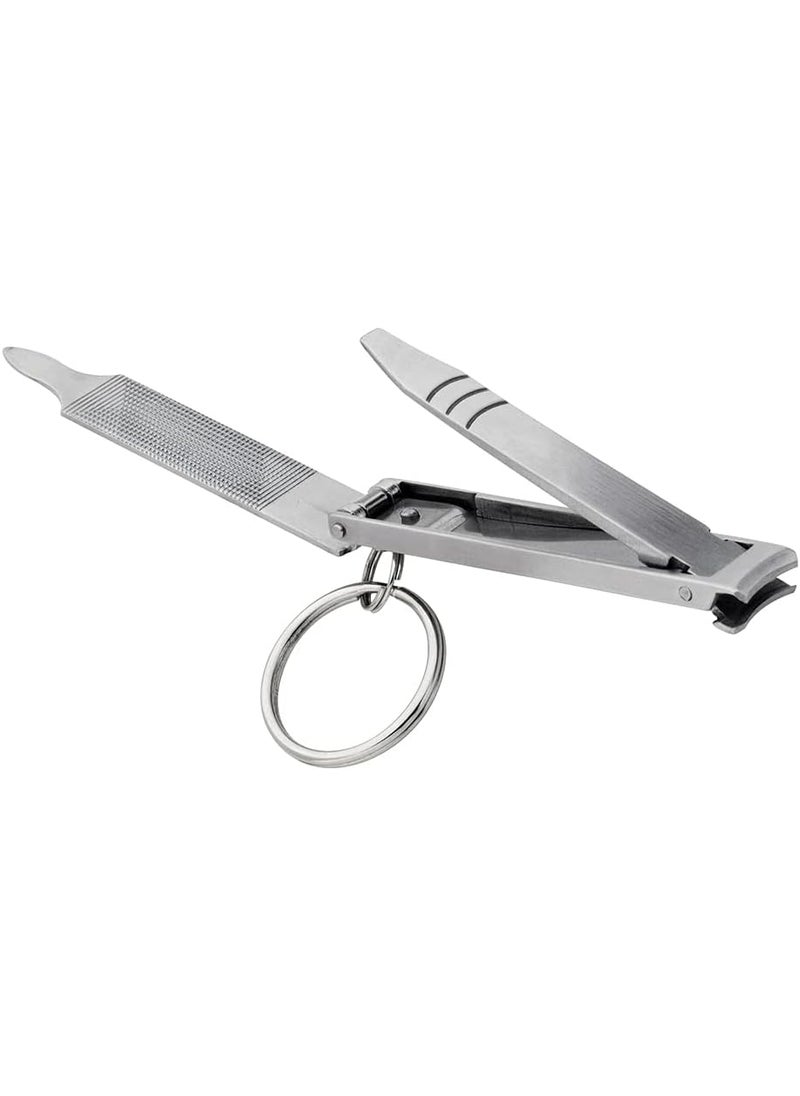 SWISS+TECH - SWISS+TECH ST10629 4-in-1 Stainless Steel Personal Care Multi-Tool with Nail Clippers, File (Single Pack) - Image 1