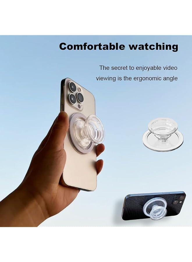 S-TOP Phone Ring Holder Grip for MagSafe, Collapsible Mobile Phone Stand, Magnetic Finger Grip Holder for Smartphones & Tablets, Wall Mounting Compatible, for iPhone 16/15/14/13/12 Series - Image 2