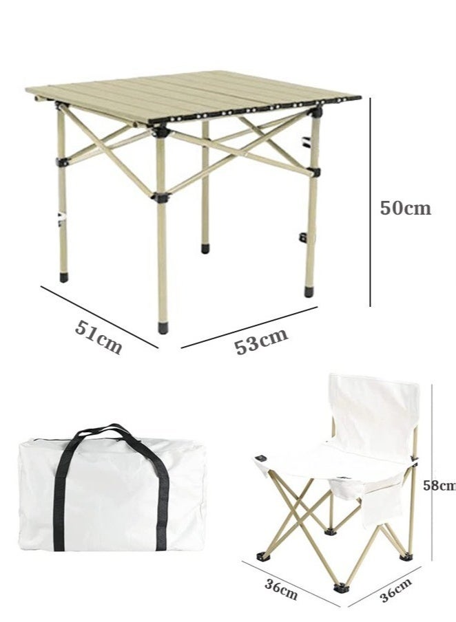 Mereza Camping Furniture Set,Foldable Camping Tables and Chairs, Portable Family Outing Camping Picnic Table And Chair Set,Multifunctional Foldable Travel Table and Chairs Set Camping Table For Outdoor BBQ,Cooking,Party, Beach - Image 4