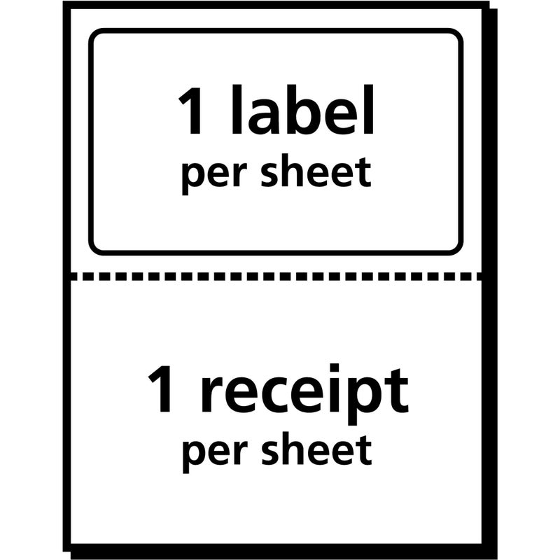 Avery Printable Shipping Labels with Paper Receipts, 5-1/16" x 7-5/8", White, 50 Blank Mailing Labels (5127) - Image 4