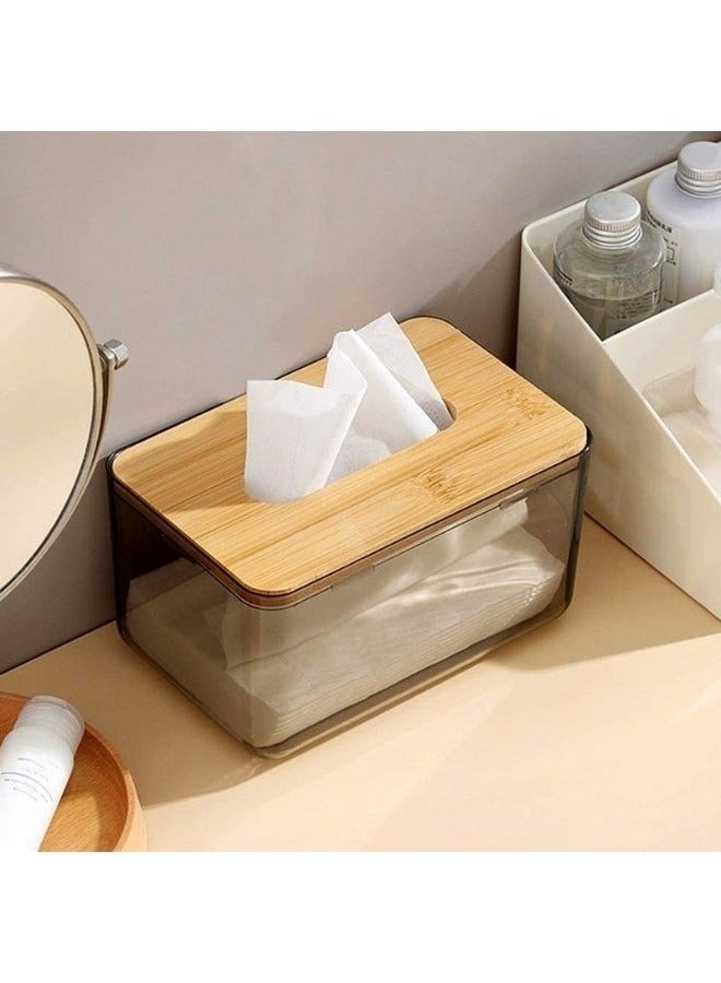 Facial Tissue Box with Bamboo Lid 23*13*10cm - Image 2