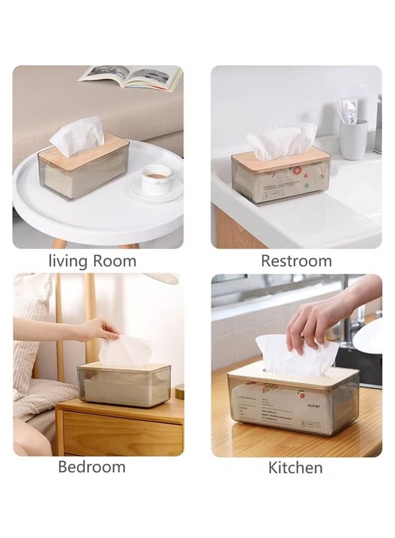 Facial Tissue Box with Bamboo Lid 23*13*10cm - Image 4