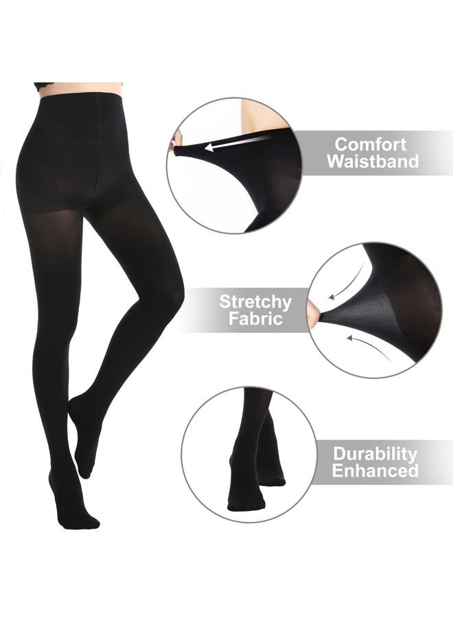 MANZI Women's 2-6 Pairs Opaque Control Top Tights Comfort Stretch 70 Denier Pantyhose, Black 2,nude 1,navy 1,red 1,coffee 1, XL - Image 5